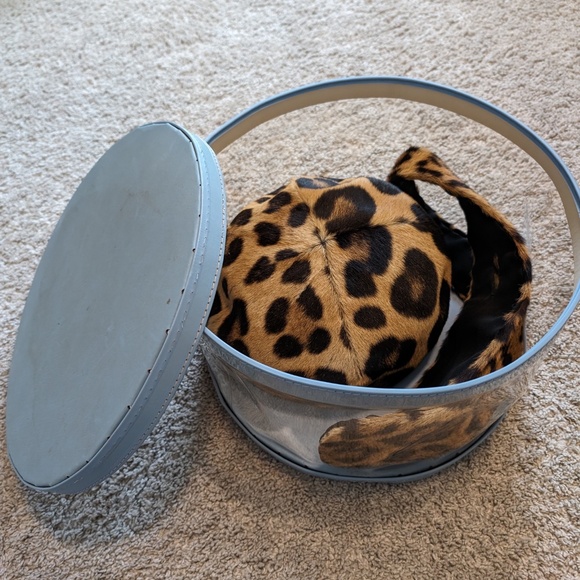 Vintage Leopard Print Hat and collar scarf 1940s 1950s BONWITT TELLER - Picture 7 of 14